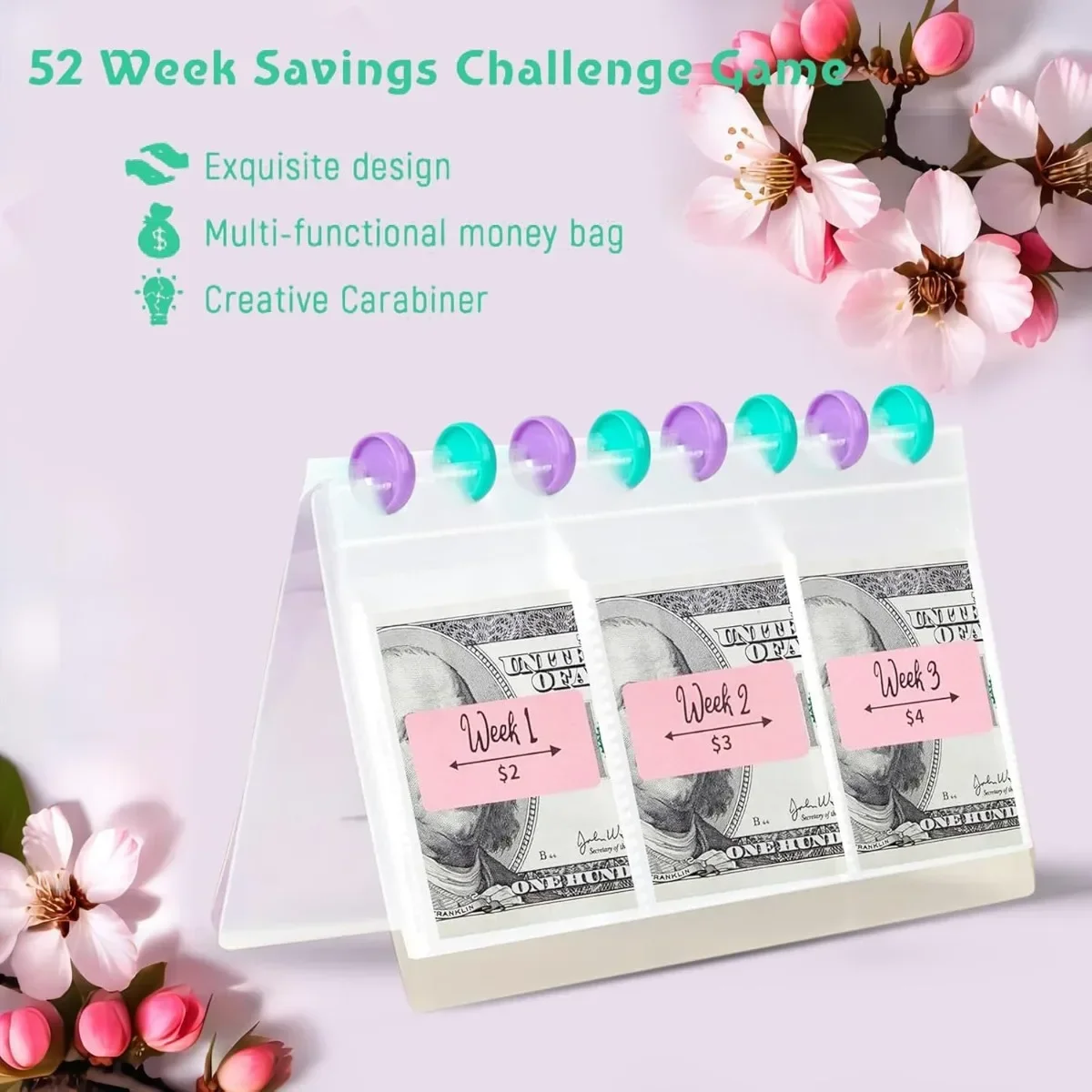 1/3/5/10PCS 52 Weeks Savings Challenge Binder Savings Binder Money Storage Cash Organizer Savings Habit Planner Binder Wallet