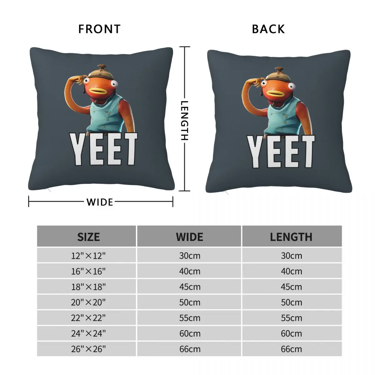 Pillowcase Cover For Bedroom guest room children's room recreational vehicle vacation home Hotel Fortnition Fish Yeet