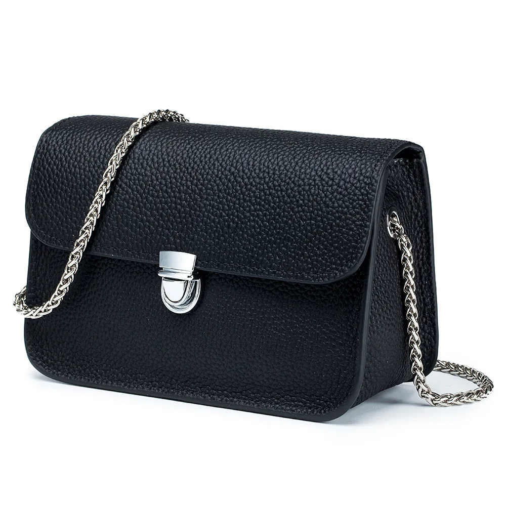 Women Brand Designer Genuine Leather Messenger Bag Fashion Summer Small Flap Chain Shoulder Bag Handbag Female Cowhide Crossbody