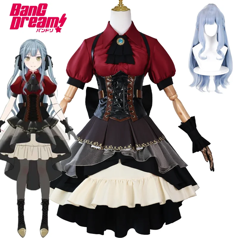 

Anime BanG Dream Sakiko Togawa Cosplay Costume Gothic Princess Skirts Party Dress Wig Women Halloween Christmas Role Play Suit