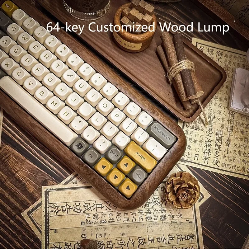 Walnut Wood Mechical Keyboard Kit Hot Swap Gasket Wireless Tri-mode RGB Backlit VIA Customized Gaming Keyboard Keyboards Kits