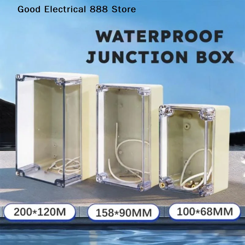 ❥IP65 Waterproof Transparent Cover Enclosure Juction Box ABS Plastic Outdoor power distribution box Electronic Instrument Case
