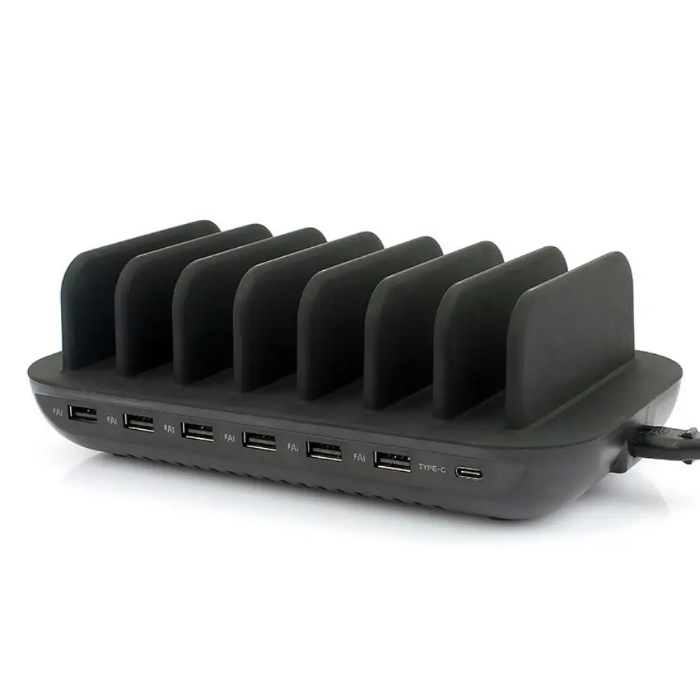 

7 USB Port Destkop Organized Charger Station 70W Power wit USB-C PD30W Quick Charger Port for Smart Phone and Tablets