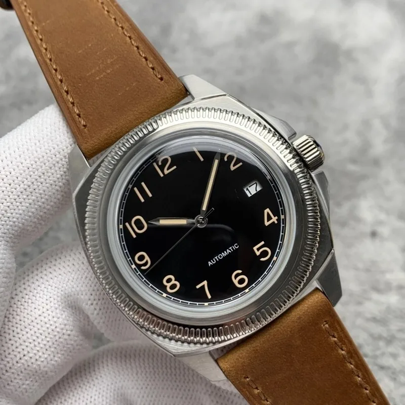 Orologio meccanico automatico da uomo da 41 mm replica pilota dell'aeronautica ceca con movimento giapponese NH35A, squ impermeabile in acciaio inossidabile