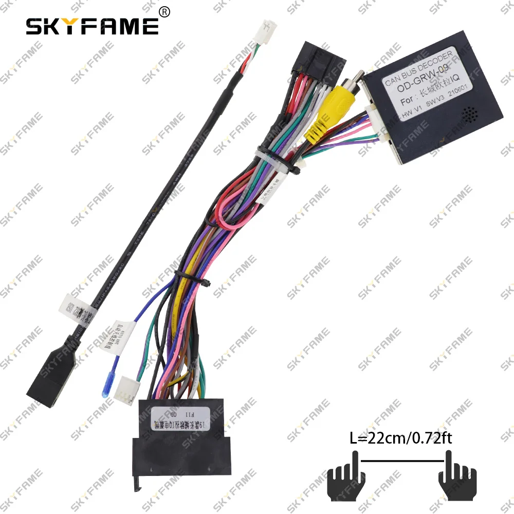 

SKYFAME 16Pin Car Wiring Harness Adapter With Canbus Box Decoder Android Radio Power Cable For Great Wall ORA IQ OD-GRW-09