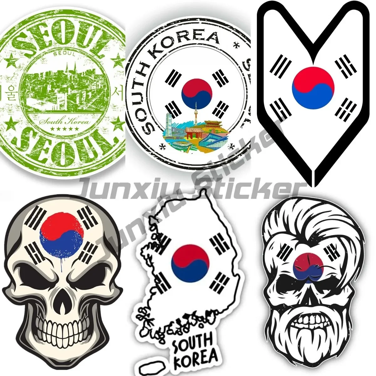 KR South Korea National Flag Map National Badge Vinyl Sticker Bumper Roundel Laptop Car Truck Bicycle Bicycle Decals Stickers