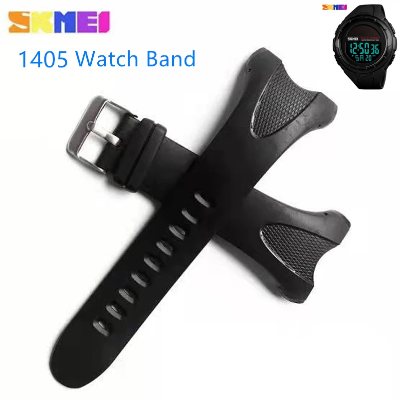 For Skmei 1405 1025 Plastic Wristband Adjustable Replacement Watch Strap Band 1 Set Sports Watch Accessories with Metal Buckle