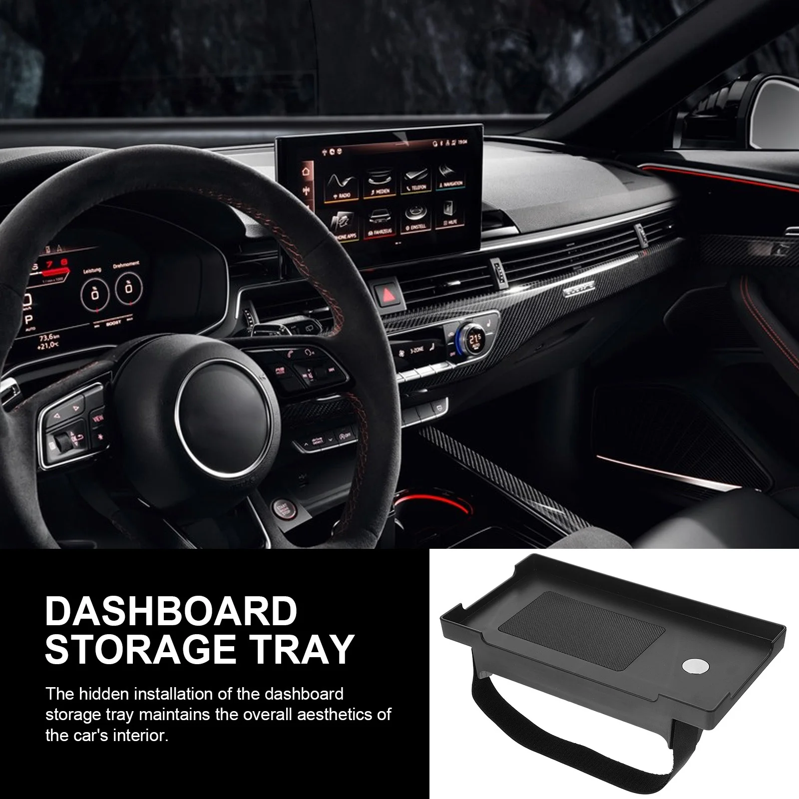 

Y Dashboard Storage Box Hidden ganizer Tray Car Console Space Saver Plastic Durability Easy Installation