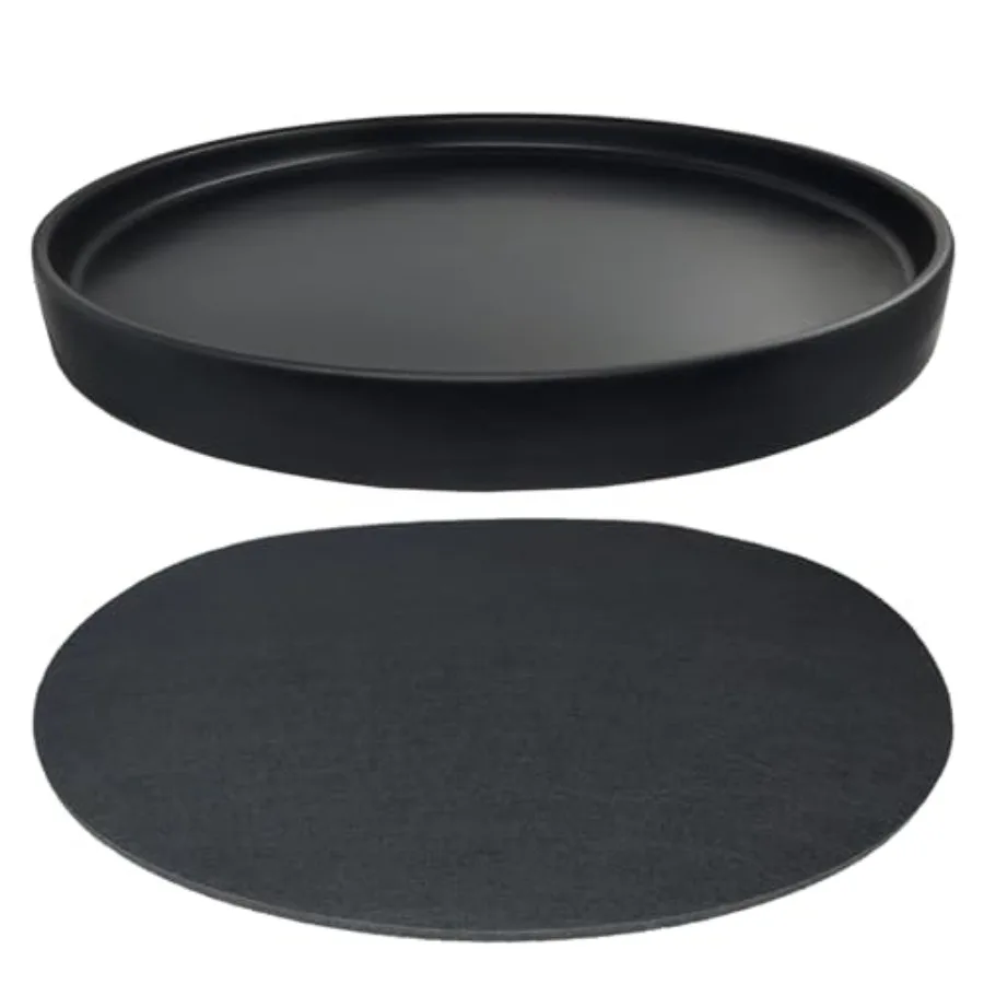 

Yukfona Ceramic Plant Saucer Deep Pot Tray - 1 Pack 15 inch Planter Saucers Water Drip Trays for Indoors Outdoor Thick Durable