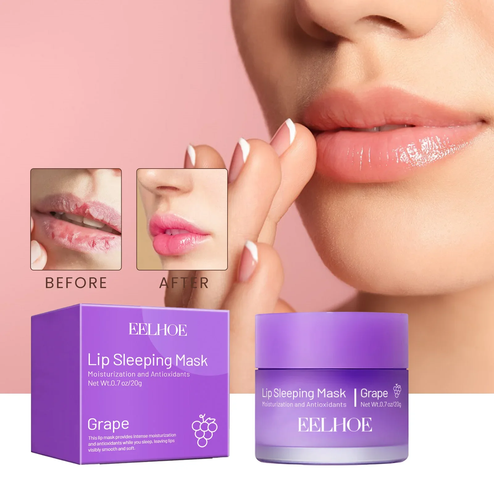 EELHOE Sleeping Lip Mask Moisturizing & Nourishing Exfoliating Dead Skin Fade Lip Lines Night Lip Care Product 20g