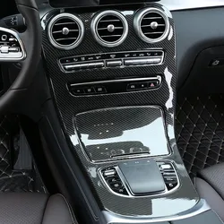 Car Center Console Gear Shift Panel Cover Frame Trim Stickers For Mercedes Benz C GLC Class W205 X235 Auto Interior Accessories