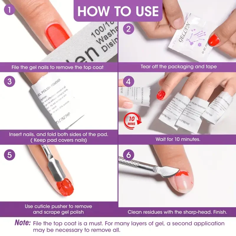 100 قطعة منصات مزيل طلاء الأظافر خليتون مزيل طلاء الأظافر مسح المهنية بشكل فردي ملفوفة مناديل مبللة بسرعة إزالة هلام #6