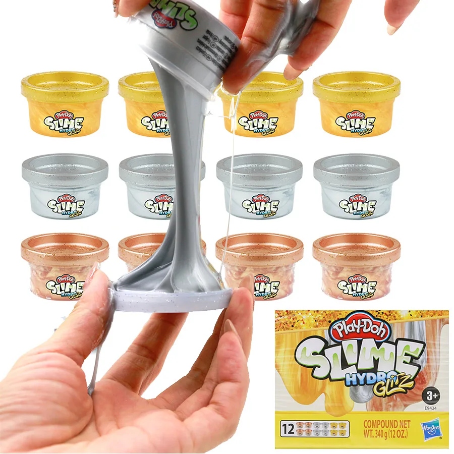 

Развивающие игрушки Hasbro Play-Doh Slime Hydro Glitz Molten Treasure, пластилин, игрушки для мальчиков и девочек, детские рождественские подарки
