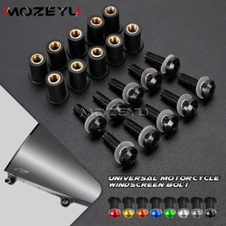5MM 10PCS Fairing Bolts Kits Windshield Screw Rubber Nuts For Honda XADV X ADV X-ADV Integra 750 FORZA-125 250 300 Accessories