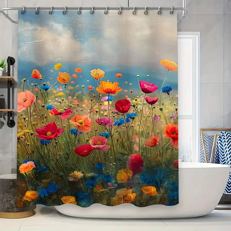

Занавеска для душа в акварель с яркими цветочными узорами идеально подходит для добавления цвета в вашей ванной комнате. # Ванная комната декор