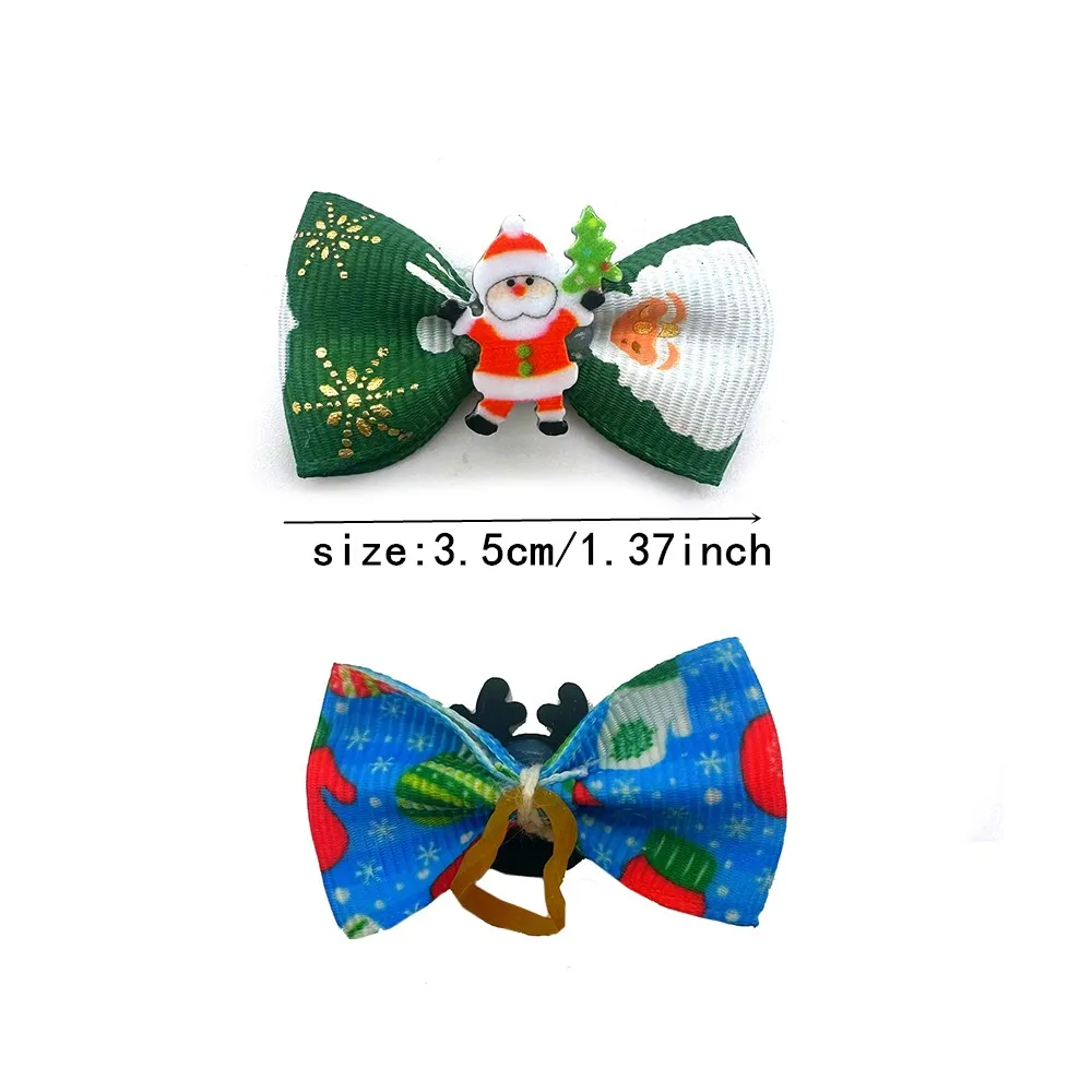 Christmas Small Dogs Hair Accessories Pet Bows Dog Hair Bows for Puppy Yorkshirk Xmas Dog Cat Grooming Bows Pet Supplies