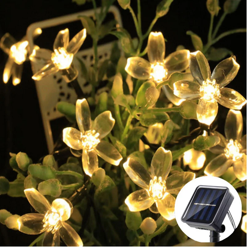 

Solar String Flower Lights Outdoor Waterproof 20/50/100 LED Fairy Light For Garden Fence Patio Yard Christmas Tree Decor