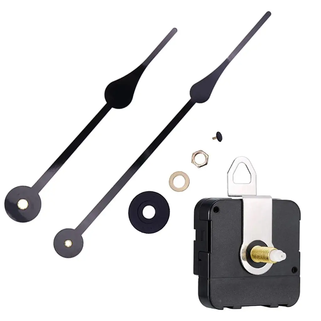 1 Set Silent Clock Black Hands Wall Clock Mechanism Movement Repair Replacement Parts Clockwork Clock Parts