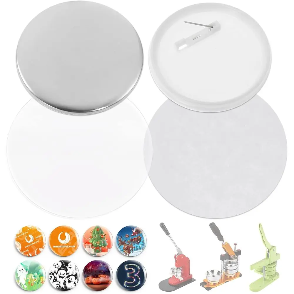 

200 комплектов деталей для кнопок, 75 мм (2,95 дюйма) (прибл.) Машина для изготовления значков (3 дюйма) или кнопок, круглый пресс для значков, в каждом комплекте есть жестяная пластина