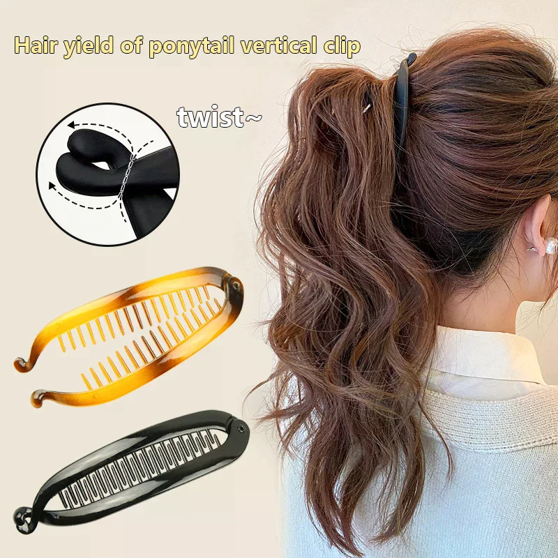 Fashion Fish Shape Hair Claw Solid Color Simple Banana Hair Clips For Women Girls Wave Combs Hairpin Braide Clamp Clips