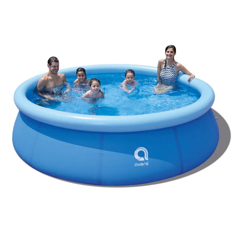 Piscina inflable redonda de PVC para niños, 180x73cm, para el hogar, al aire libre, Red con Clip, cojín grueso