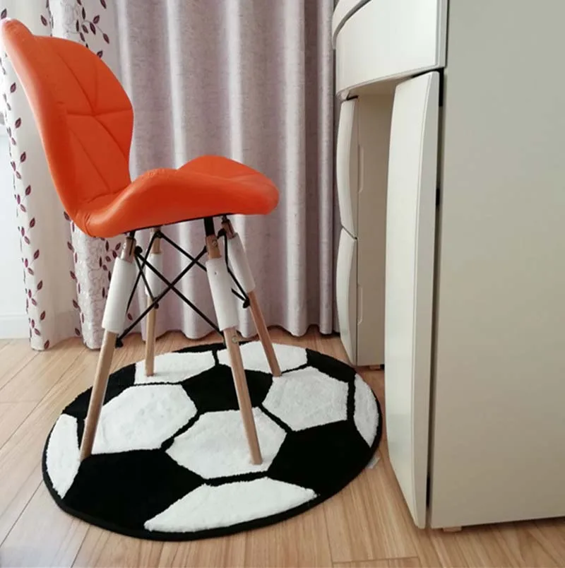 Round Ball Rug Football Basketball Children\'s Bedroom  Living Room Mat Computer Chair  Polyester Floor  Mode