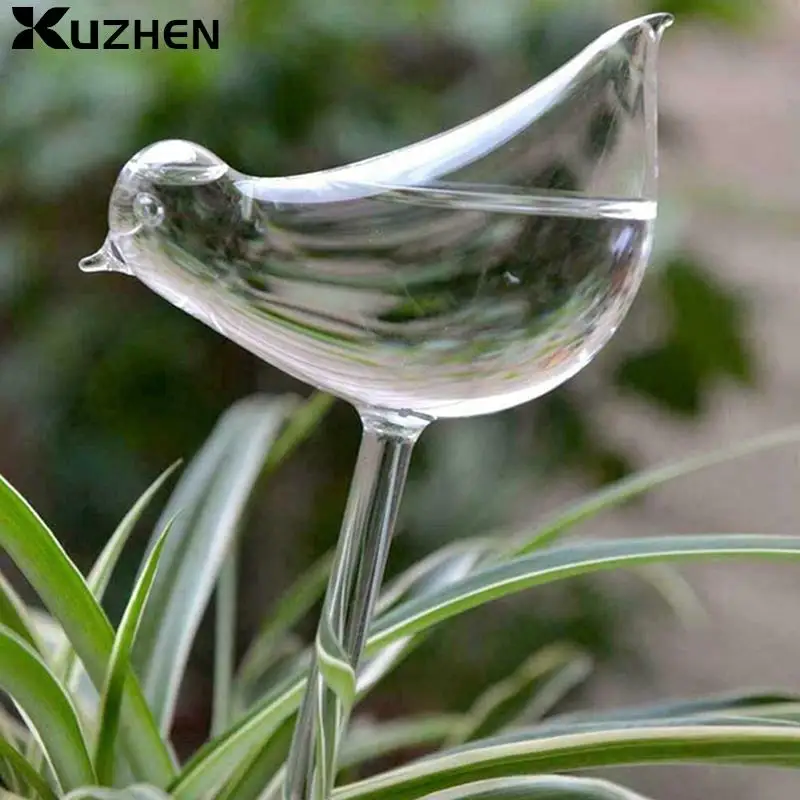 Automatic Watering Device Indoor Plants Automatic Watering Glass Bird Watering Tank Flower Plant Transparent Watering Device