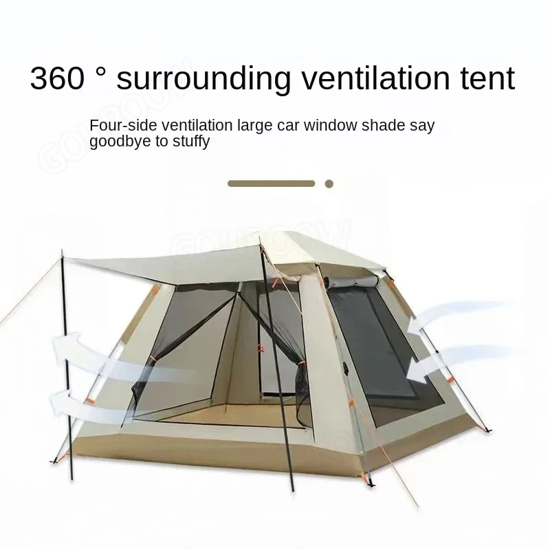 5-8 Person Outdoor Automatic Quick Open Tent Rainfly Waterproof Camping Tent Family Outdoor Instant Setup Tent with Carring Bag