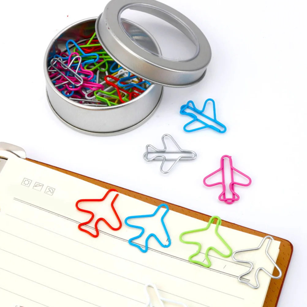 

24Pcs Plane-Shaped Paper Clamps Creative Metal Paper Clips Decorative Portable File Clamp Office Accessory Decorative File Clamp