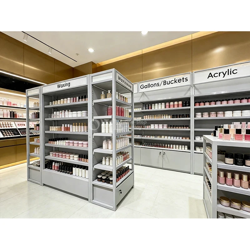custom.Beauty Design Wall Shelf Cosmetic Showcase Display Stands Shop Furniture Cosmetic Display Cabinet