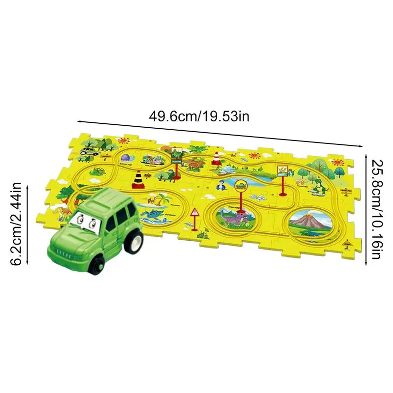 Crianças conjunto de carro ferroviário piso plástico quebra-cabeças pista racer para 3 4 5 6 anos de idade meninos aprendendo brinquedos educativos montessori brinquedos cérebro