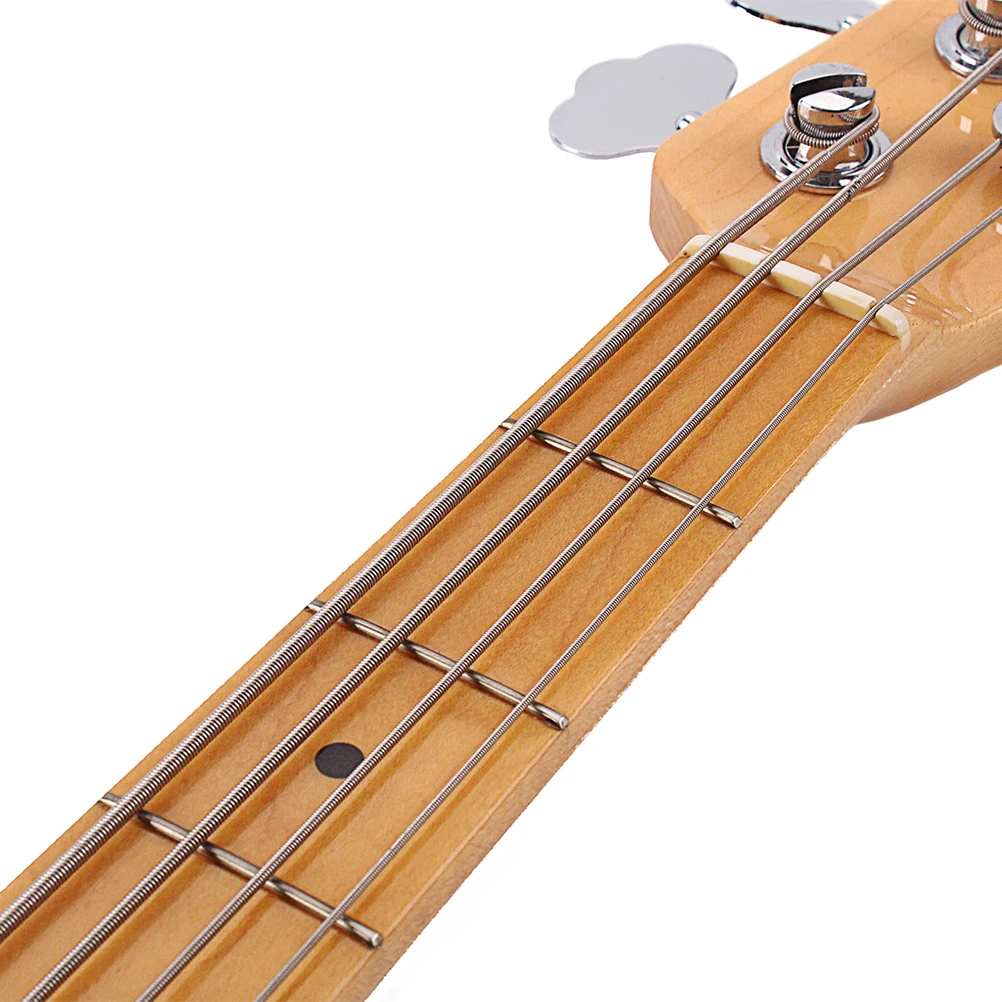 

4 Pcs Stainless Steel Bass 4 Strings Bass Guitar Parts Accessories Guitar String Gauge Bass Guitar Music Accessories (Silver, 4