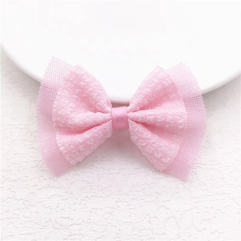 10Pcs Mesh Bowknot Applique For DIY Baby Hair Clip Hat Headwear Crafts Patches Decor Ornament Clothing Accessories