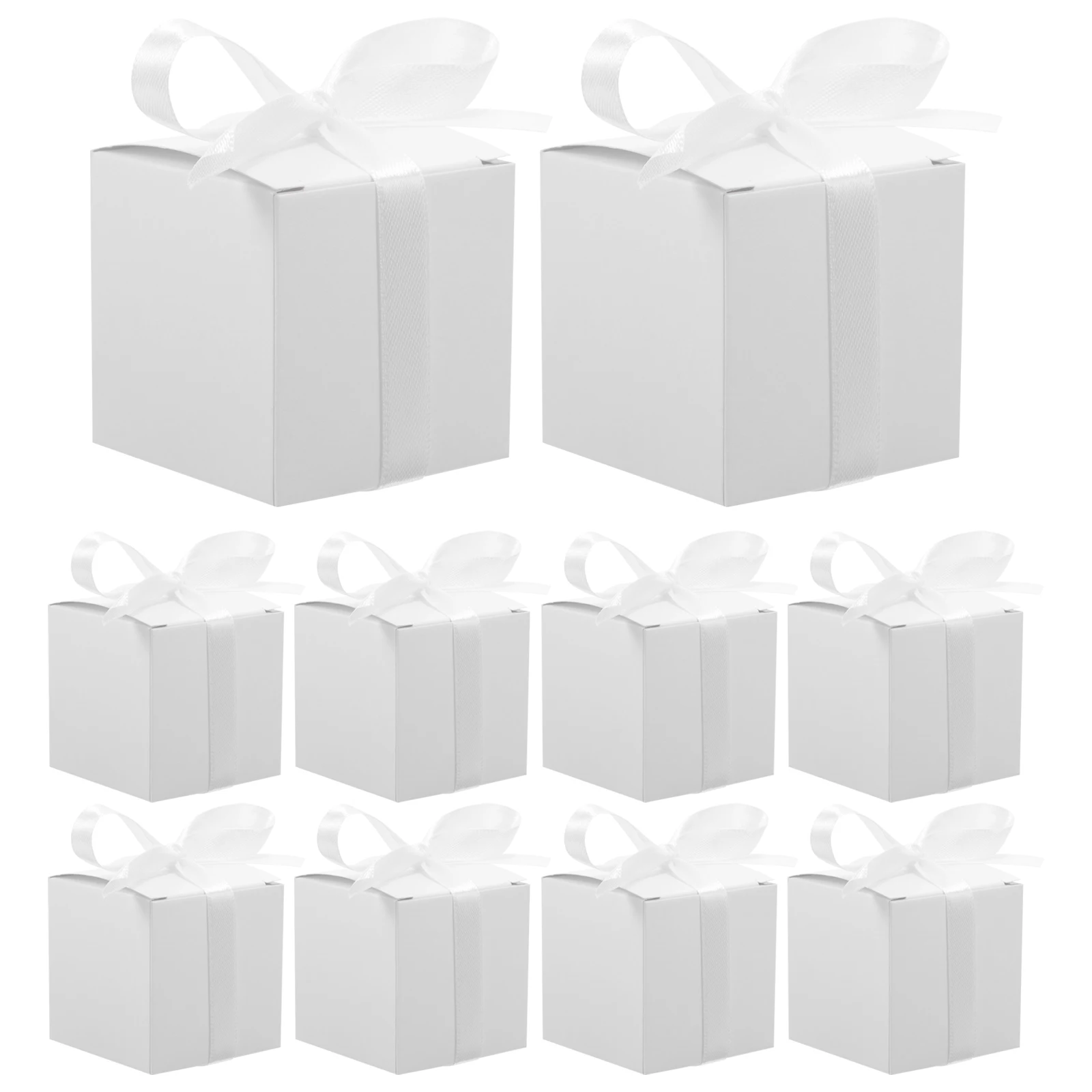 

50 Pcs Pure White C y Boxes Wedding Party Favors Foldable Paper Gift Boxes Eco Friendly Degradable Materials Durable Storage