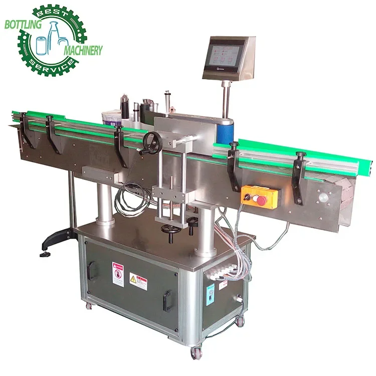 automatic perfume laundry detergent Hand Sanitizer flat bottle cover lid self adhesive labeler labelling hines view 6
