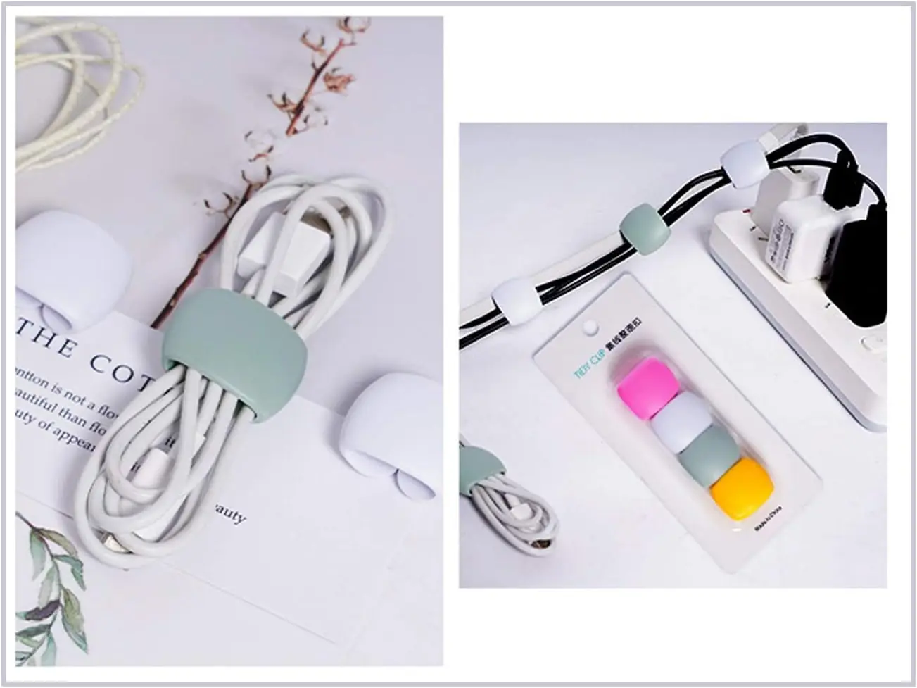 

4Pc Rusble Slicone Cord Crganize Hadphone Eaphone Cable Organizer Cord Mnagement Wap Wnder Hadphone Cable Wnde Phone Charger Wire Cics for Buines Tavel Colors Random