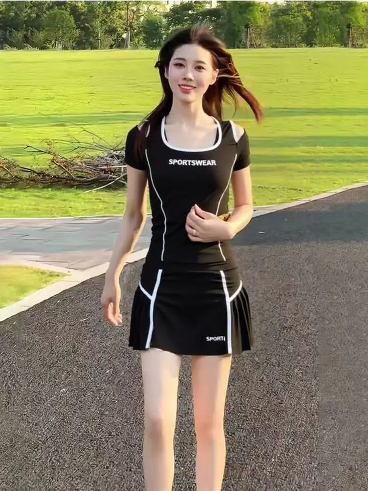 

Новинка 2025, спортивный облегающий комплект из двух предметов для утреннего бега, йоги, ор Све, круглый тренировочный костюм из полиэфирного волокна Ne для бега, фитнеса