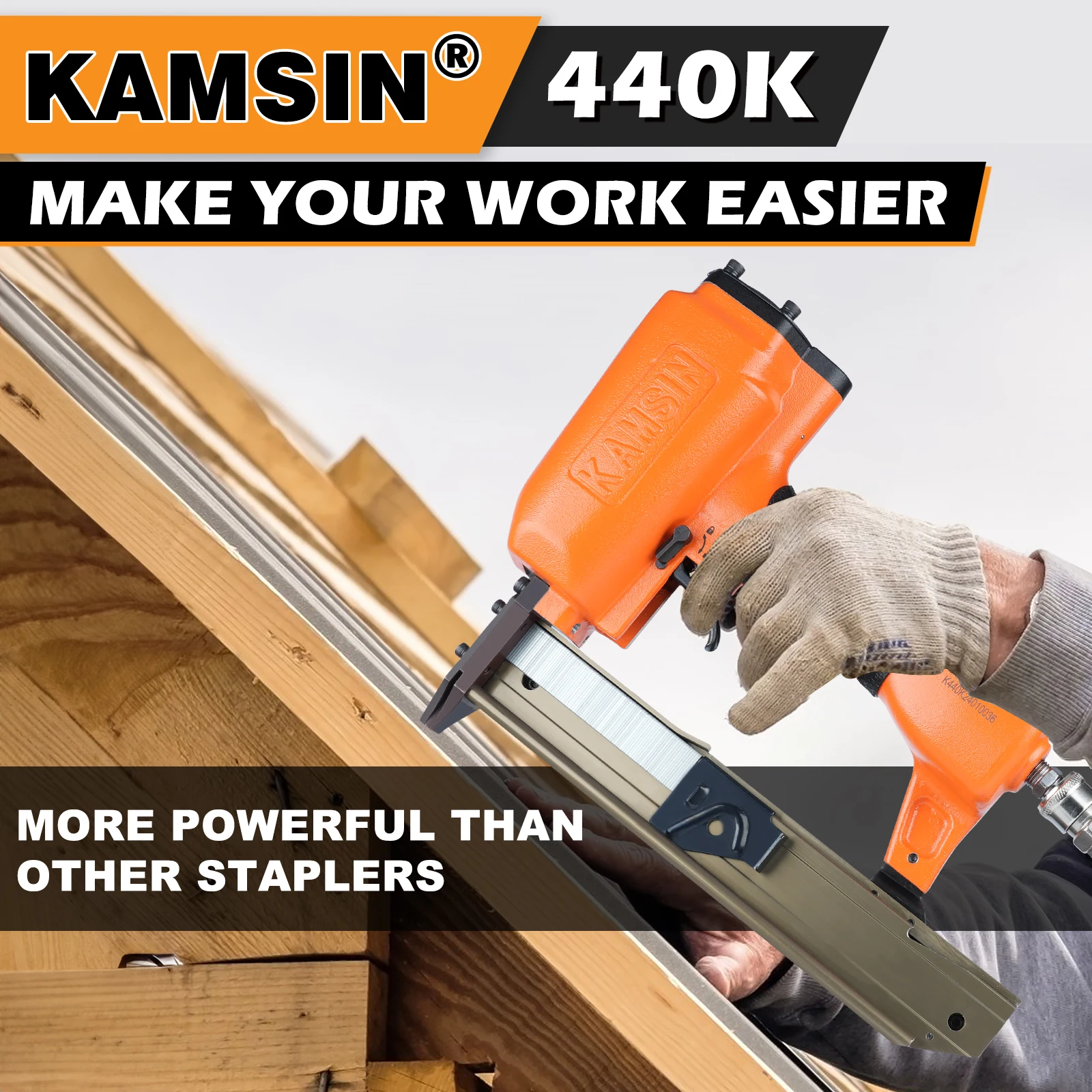 

KAMISN 440K Upholstery Stapler Fine Wire Air Stapler Gun for Furniture Making DIY Project Car Seats