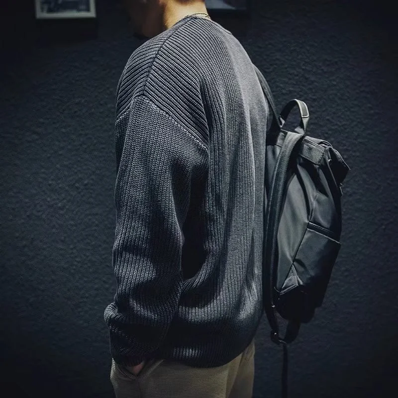 Waed محبوك سترة الرجال فضفاضة كبيرة الحجم الشتاء Thiened بسيط جولة Ne محبوك شتاء دافئ ماركة Faion عادية