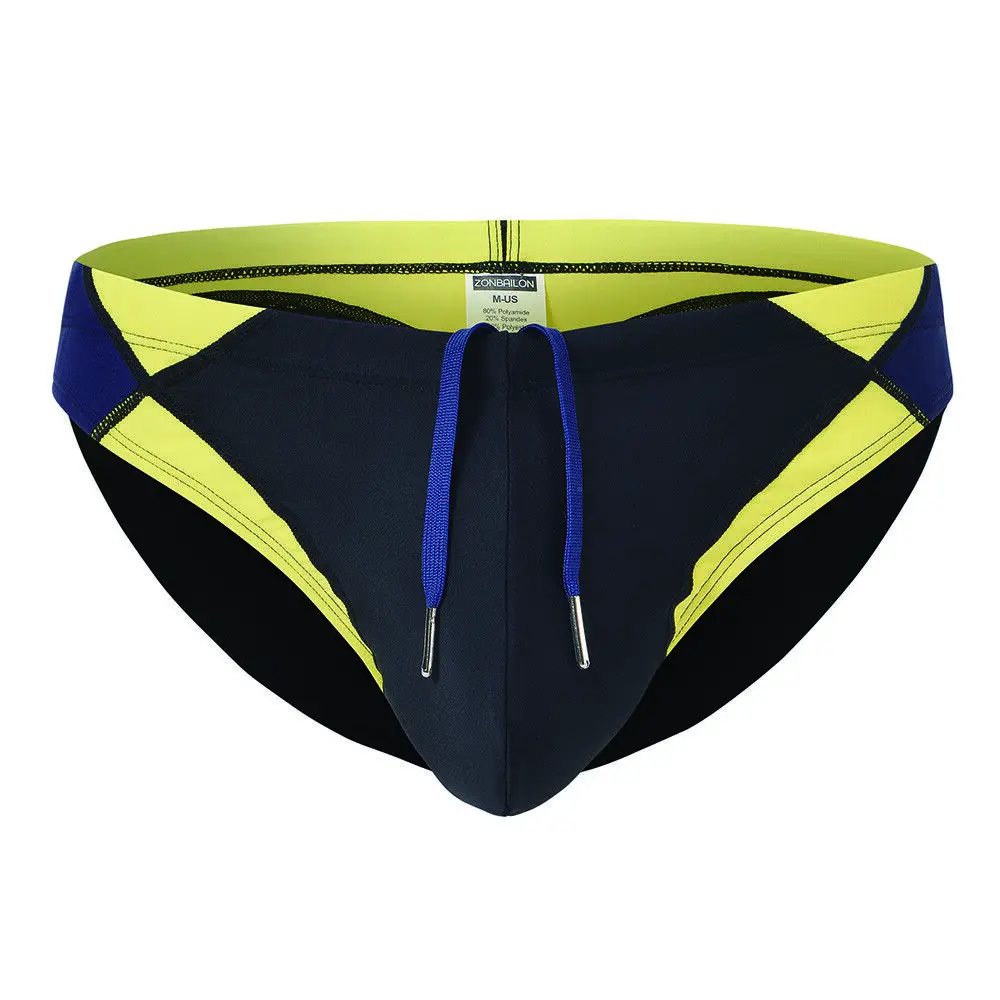Zonbailon Mens Swimming Briefs Big Pouch Bikini Swimsuit Sexy Low Rise drawstring Swimsuits