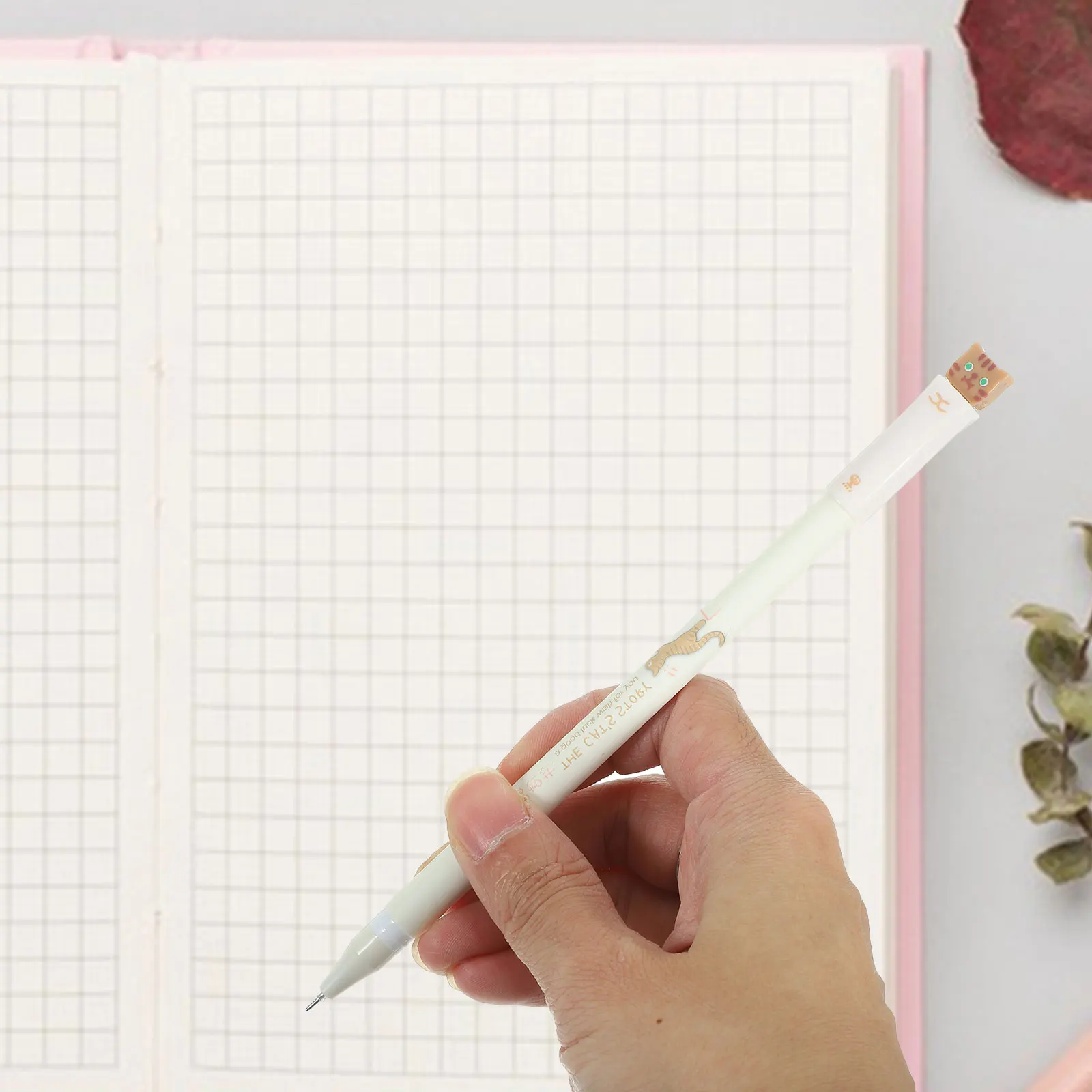 

6 pcs Cat Pens Black Pen Cute Kawaii Writing Stationery For School Office Home Students Cartoon Fine Workmanship Smooth