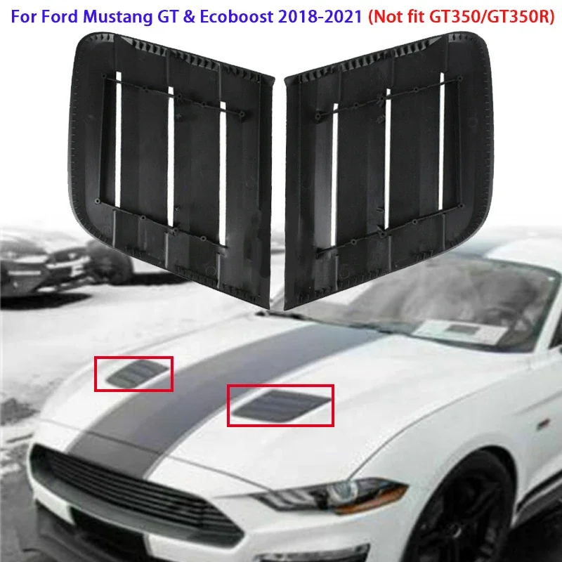 

2pcs Car Front Air Vent Engine Hoods for Ford Mustang GT & Ecoboost 2018-2021 (NOT Fit GT350/GT350R)