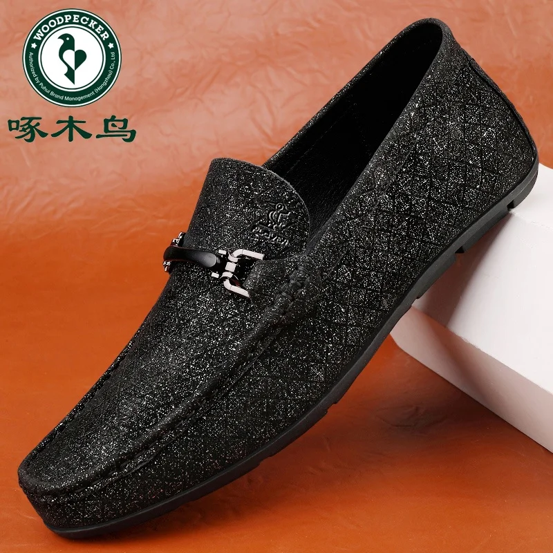 casual-men's-leather-shoes-soft-bottom-breathable-cowhide-fashionable-all-match-wooden-duck-brand-flat-heel-round-toe-shoes