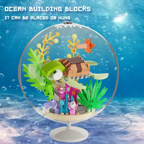 6Pcs 어린이 아기 목욕 미끄럼 방지 매트 욕조 스티커 만화 타일 스티커 오션 월드 욕실 장식 8 미세 입자 오션 월드 투명 볼 펜던트 조립 모델 퍼즐 장난감 펜던트 빌딩 블록 장난감