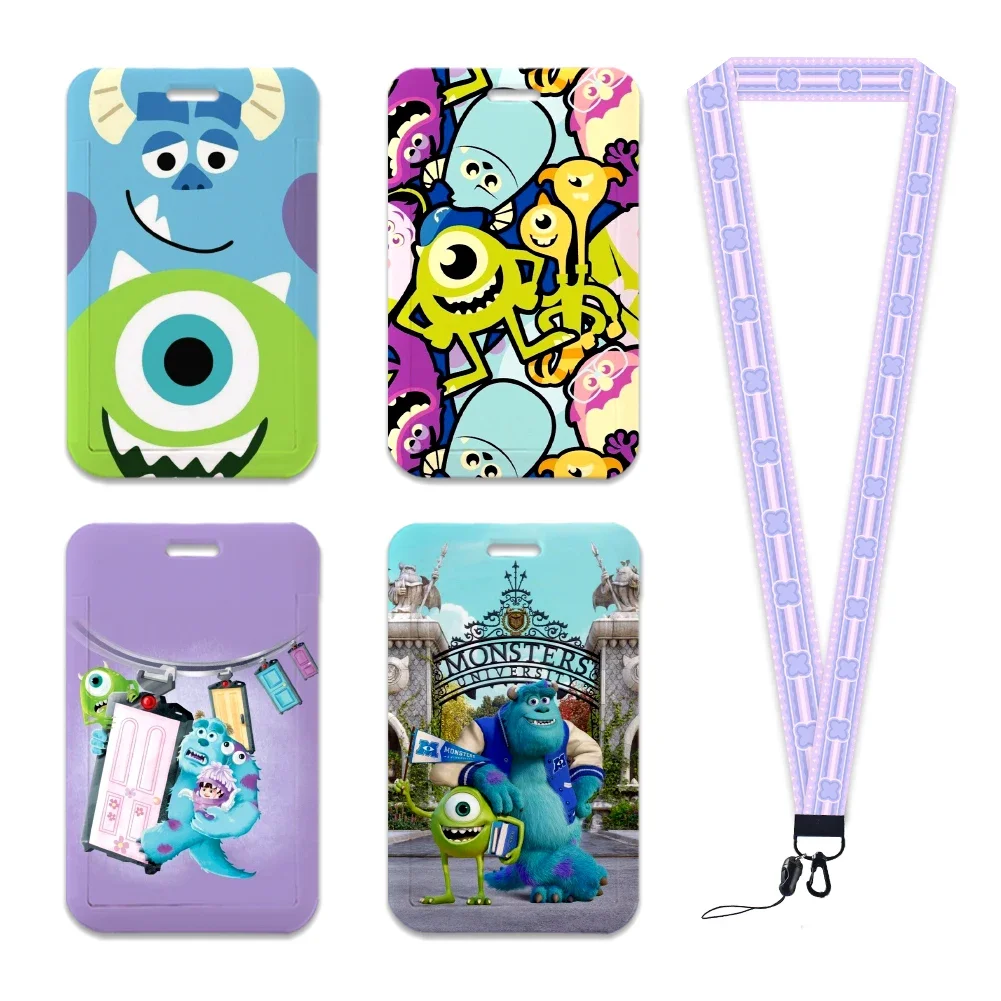 Monsters Inc Monsters University Holder Lanyards Credit Card Case Neck Strap Hang Rope Keychain ID Badge Holder