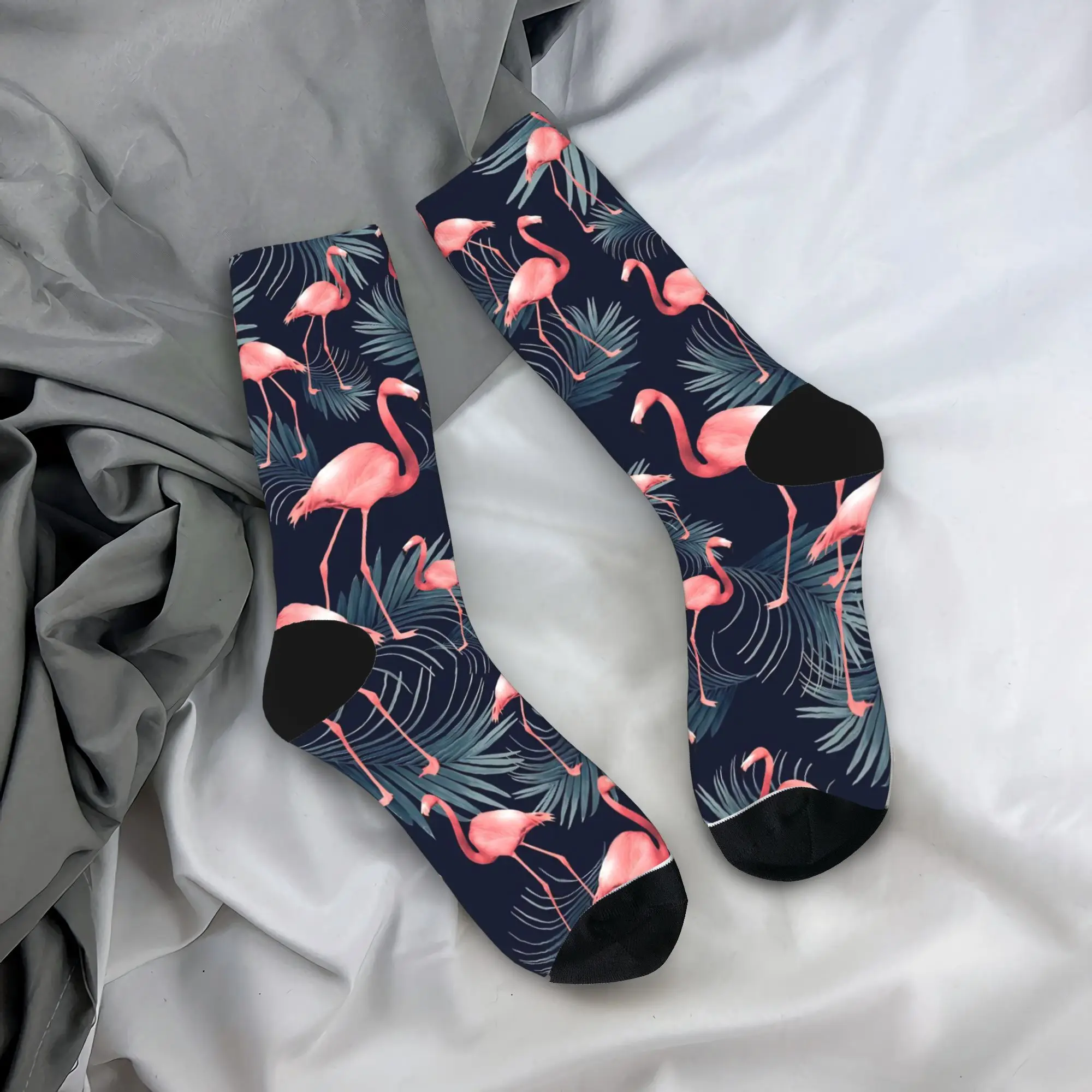 

Tropical Flamingo Floral Socks Spring Stockings Fashion Men Breathable Socks Printed Running Non Slip Socks