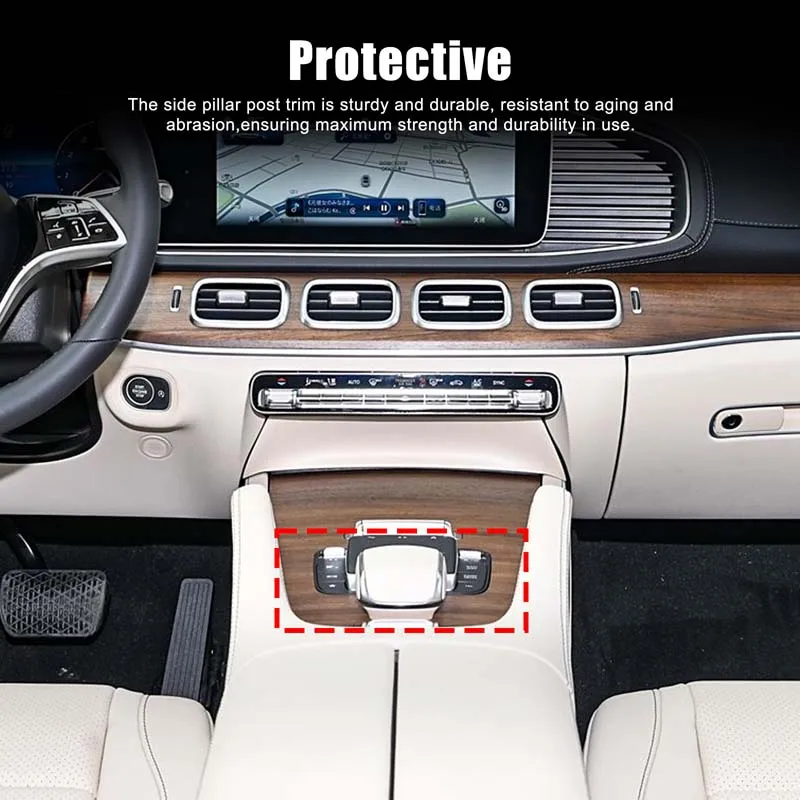 

Real Carbon Fiber For Mercedes-Benz GLE GLS 2020+ Car center control gear panel cover decoration sticker protection accessories