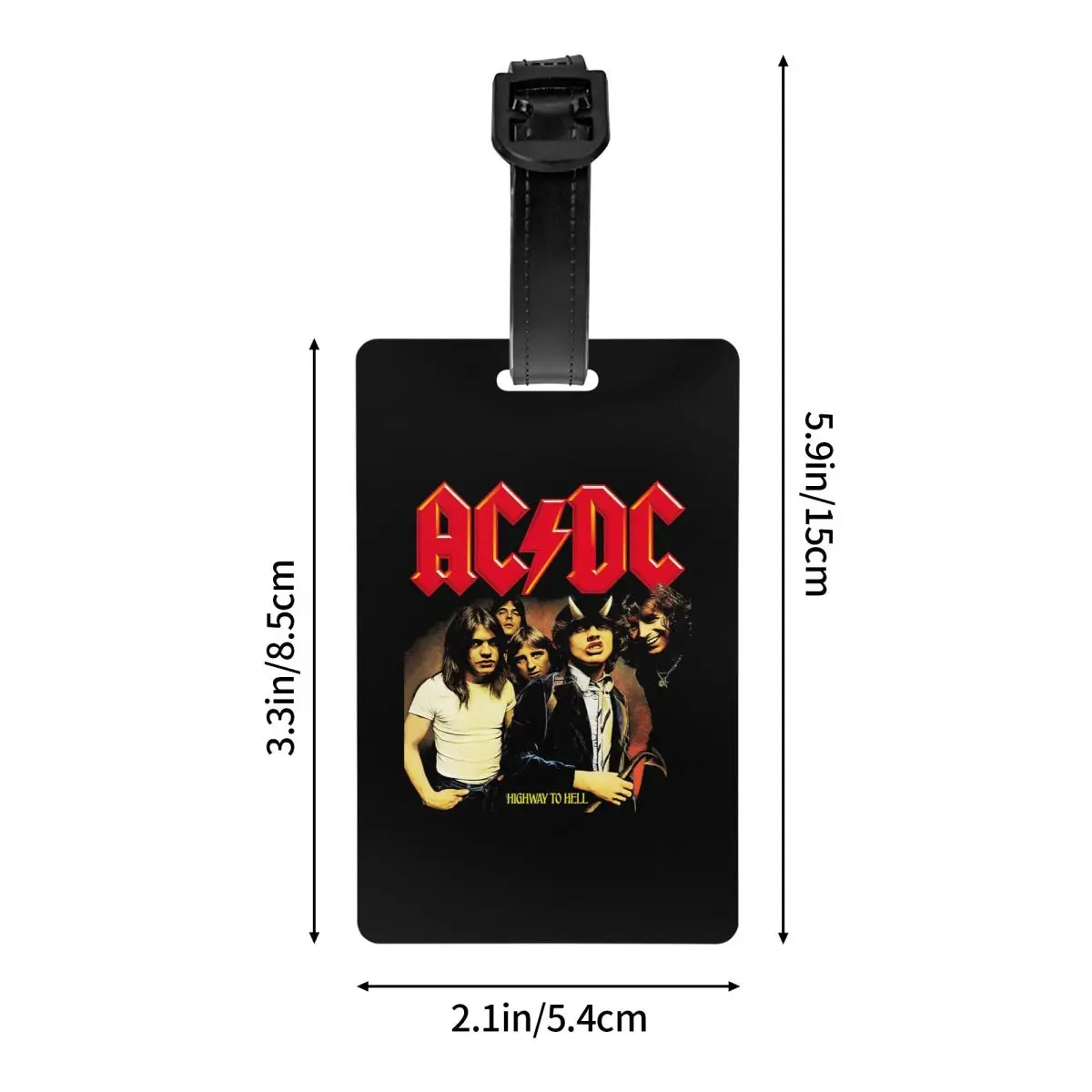 Étiquettes de bagage vintage Rock AC DC, pour valises, groupe de musique RapMetal, couverture de confidentialité, carte d'identité nominative