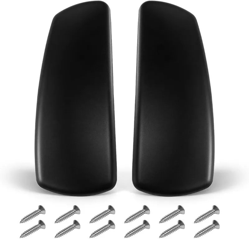 1 Pair Black Arm Pads Caps Replacement for Knoll Life Office Chair,Chair Armrest Pads, with 12 Mounting Screws