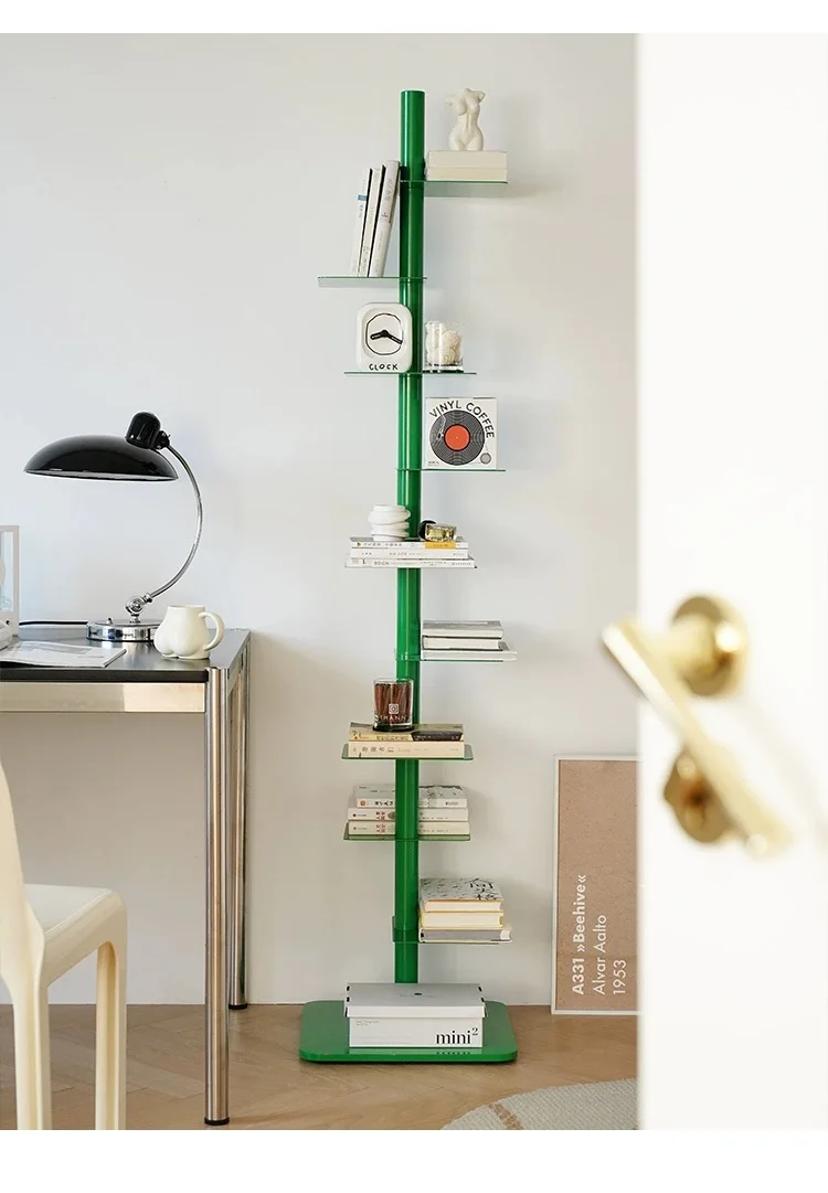 Nordic Revolving Metal Story Bookcase Bookshelf Bookrack Book Magazine Storage